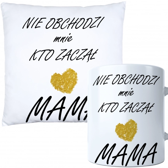 KOMPLET DLA MAMY PODUSZKA 40X40CM + KUBEK 330ml NA PREZENT DZIEŃ MATKI MAMA