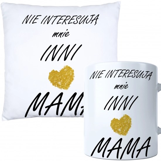 KOMPLET DLA MAMY PODUSZKA 40X40CM + KUBEK 330ml NA PREZENT DZIEŃ MATKI MAMA