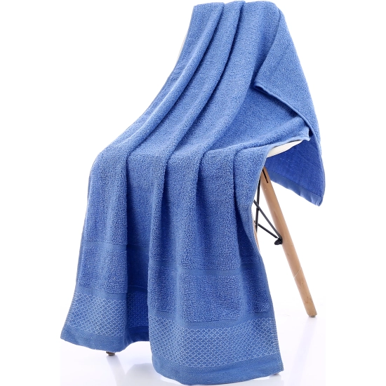 GRUBY RĘCZNIK KĄPIELOWY AURA 50x100 cm PREMIUM Z BORDIURĄ CHŁONNY NIEBIESKI