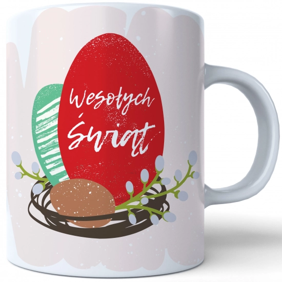 WIELKANOCNY KUBEK 330ml NA PREZENT ZAJĄC ZAJĄCZEK KRÓLIK PISANKA ŚWIĄTECZNY
