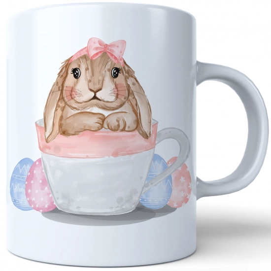 WIELKANOCNY KUBEK 330ml NA PREZENT ZAJĄC ZAJĄCZEK KRÓLIK PISANKA ŚWIĄTECZNY