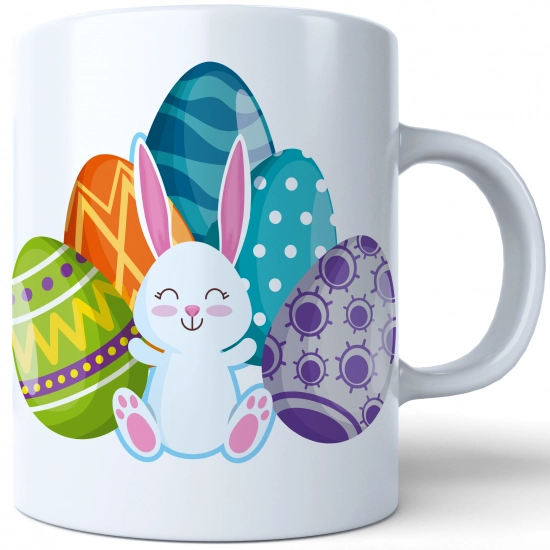 WIELKANOCNY KUBEK 330ml NA PREZENT ZAJĄC ZAJĄCZEK KRÓLIK PISANKA ŚWIĄTECZNY