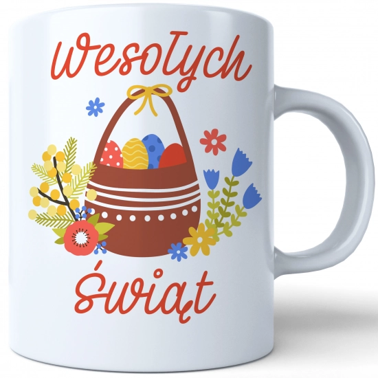 WIELKANOCNY KUBEK 330ml NA PREZENT ZAJĄC ZAJĄCZEK KRÓLIK PISANKA ŚWIĄTECZNY