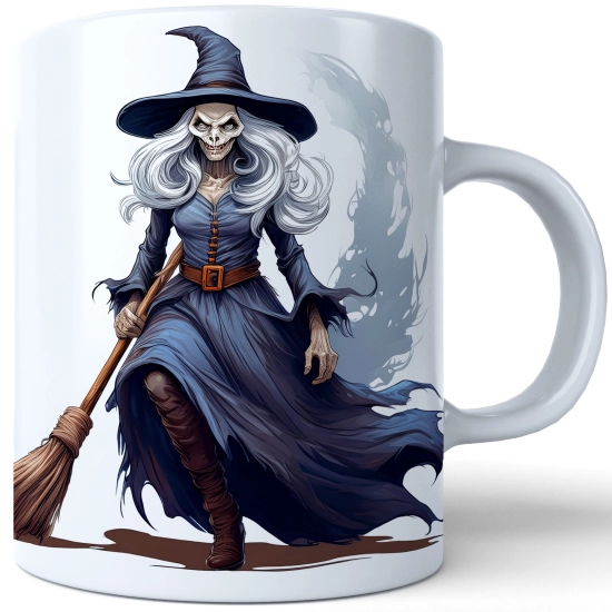 HALLOWEENOWY KUBEK 330ml NA HERBATĘ KAWĘ NA PREZENT CZARODZIEJKA WIEDŹMA CZAROWNICA