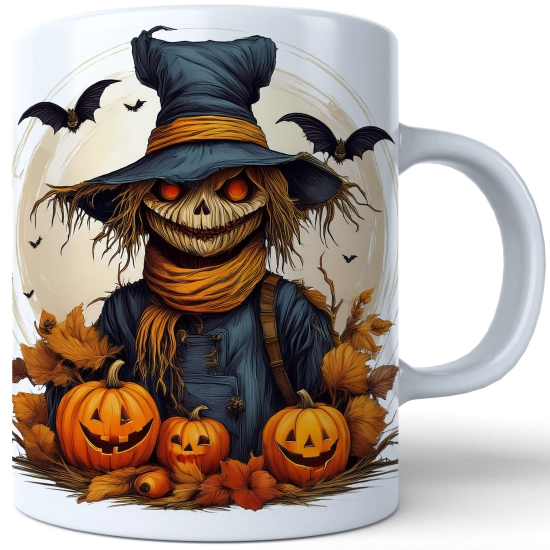 HALLOWEENOWY KUBEK 330ml NA HERBATĘ KAWĘ NA PREZENT STRACH NA WRÓBLE DYNIE NIETOPERZE