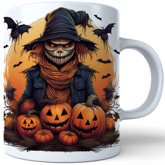 HALLOWEENOWY KUBEK 330ml NA HERBATĘ KAWĘ NA PREZENT STRACH NA WRÓBLE DYNIE NIETOPERZE