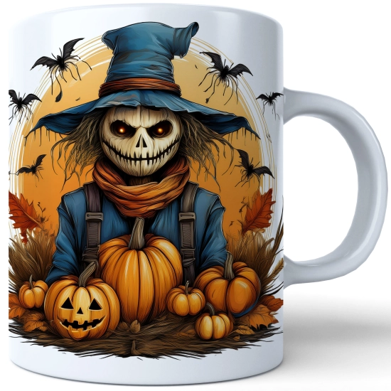 HALLOWEENOWY KUBEK 330ml NA HERBATĘ KAWĘ NA PREZENT STRACH NA WRÓBLE DYNIE NIETOPERZE