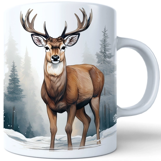 ZIMOWY KUBEK 330ml HERBATĘ KAWĘ PREZENT ŚWIĄTECZNY ŚWIĘTA RENIFER MIKOŁAJ