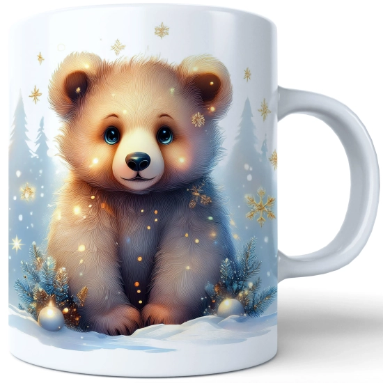 ZIMOWY KUBEK 330ml HERBATĘ KAWĘ PREZENT ŚWIĄTECZNY ŚWIĘTA RENIFER MIKOŁAJ