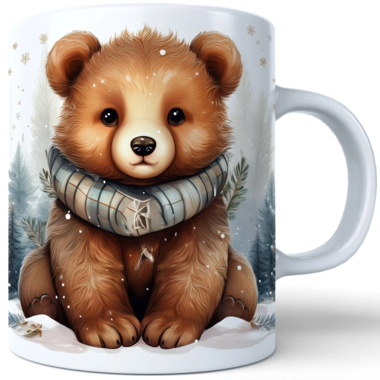 ZIMOWY KUBEK 330ml HERBATĘ KAWĘ PREZENT ŚWIĄTECZNY ŚWIĘTA RENIFER MIKOŁAJ