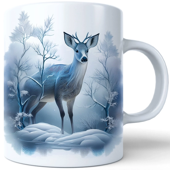 ZIMOWY KUBEK 330ml HERBATĘ KAWĘ PREZENT ŚWIĄTECZNY ŚWIĘTA RENIFER MIKOŁAJ