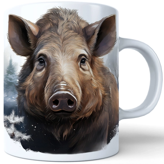 ZIMOWY KUBEK 330ml HERBATĘ KAWĘ PREZENT ŚWIĄTECZNY ŚWIĘTA RENIFER MIKOŁAJ