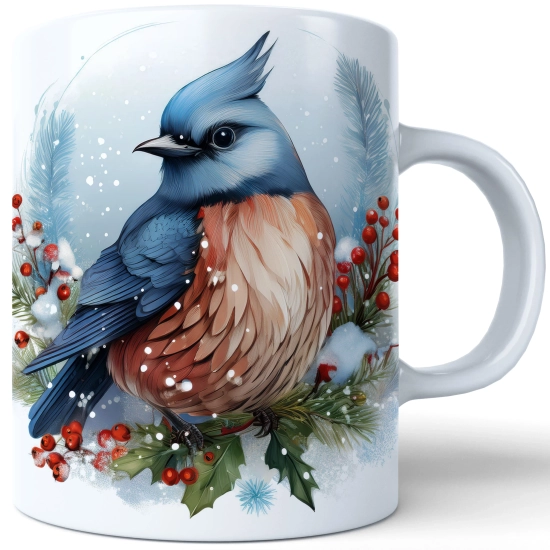 ZIMOWY KUBEK 330ml HERBATĘ KAWĘ PREZENT ŚWIĄTECZNY ŚWIĘTA RENIFER MIKOŁAJ