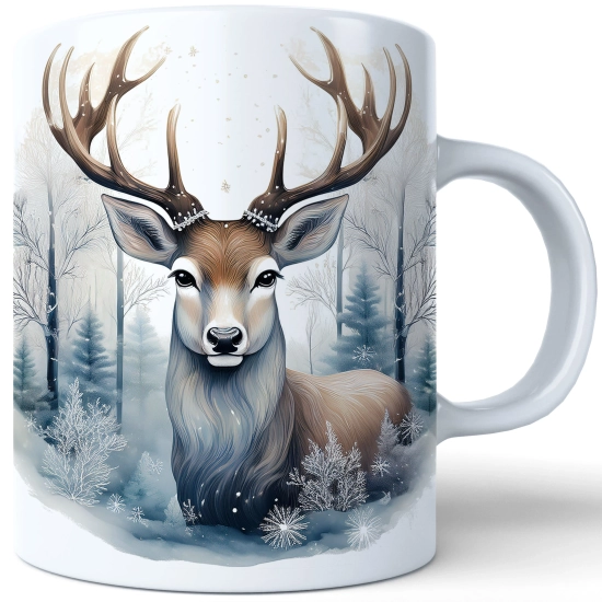 ZIMOWY KUBEK 330ml HERBATĘ KAWĘ PREZENT ŚWIĄTECZNY ŚWIĘTA RENIFER MIKOŁAJ