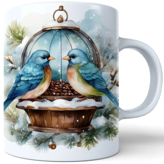 ZIMOWY KUBEK 330ml HERBATĘ KAWĘ PREZENT ŚWIĄTECZNY ŚWIĘTA RENIFER MIKOŁAJ