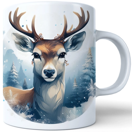 ZIMOWY KUBEK 330ml HERBATĘ KAWĘ PREZENT ŚWIĄTECZNY ŚWIĘTA RENIFER MIKOŁAJ