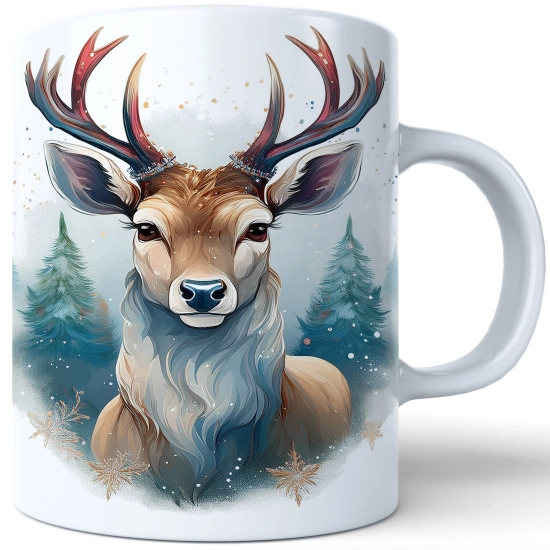 ZIMOWY KUBEK 330ml HERBATĘ KAWĘ PREZENT ŚWIĄTECZNY ŚWIĘTA RENIFER MIKOŁAJ