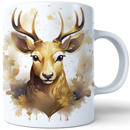 ZIMOWY KUBEK 330ml HERBATĘ KAWĘ PREZENT ŚWIĄTECZNY ŚWIĘTA RENIFER MIKOŁAJ