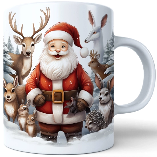 ZIMOWY KUBEK 330ml HERBATĘ KAWĘ PREZENT ŚWIĄTECZNY ŚWIĘTA RENIFER MIKOŁAJ