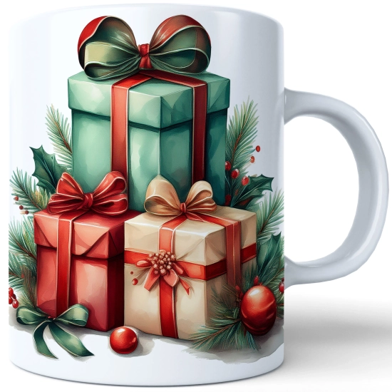 ZIMOWY KUBEK 330ml HERBATĘ KAWĘ PREZENT ŚWIĄTECZNY ŚWIĘTA RENIFER MIKOŁAJ