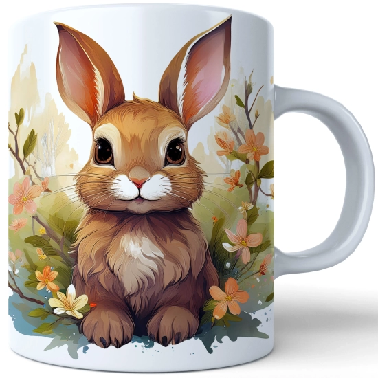 WIOSENNY WIELKANOCNY KUBEK 330ml NA PREZENT KAWĘ HERBATĘ WIOSNA KRÓLIK