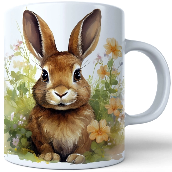WIOSENNY WIELKANOCNY KUBEK 330ml NA PREZENT KAWĘ HERBATĘ WIOSNA KRÓLIK