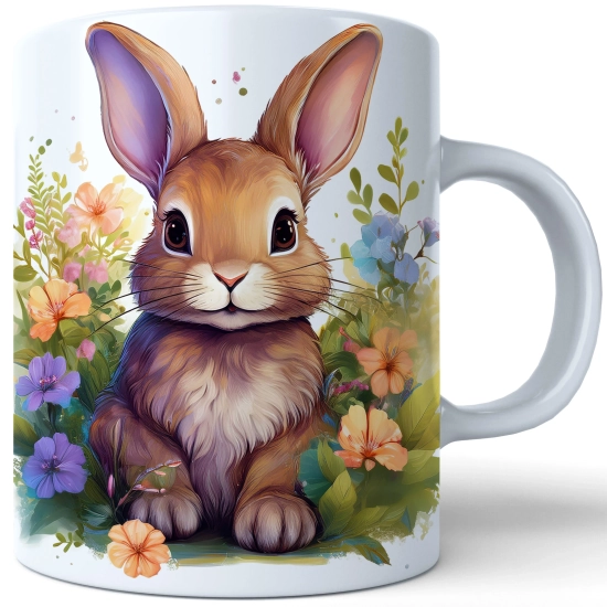 WIOSENNY WIELKANOCNY KUBEK 330ml NA PREZENT KAWĘ HERBATĘ WIOSNA KRÓLIK