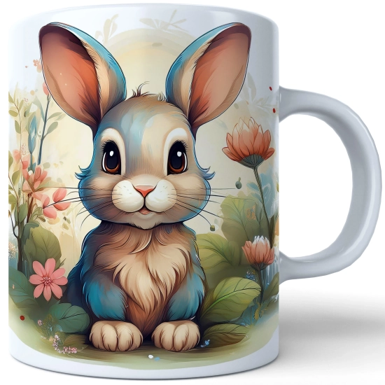WIOSENNY WIELKANOCNY KUBEK 330ml NA PREZENT KAWĘ HERBATĘ WIOSNA KRÓLIK