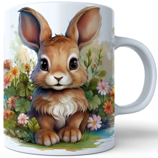 WIOSENNY WIELKANOCNY KUBEK 330ml NA PREZENT KAWĘ HERBATĘ WIOSNA KRÓLIK