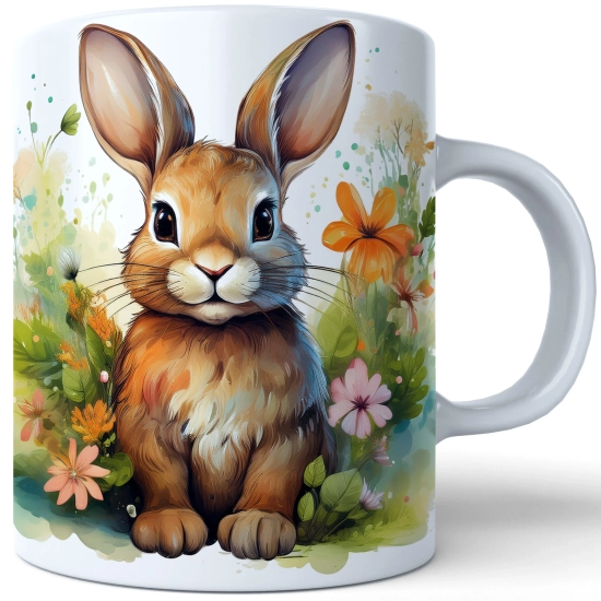 WIOSENNY WIELKANOCNY KUBEK 330ml NA PREZENT KAWĘ HERBATĘ WIOSNA KRÓLIK