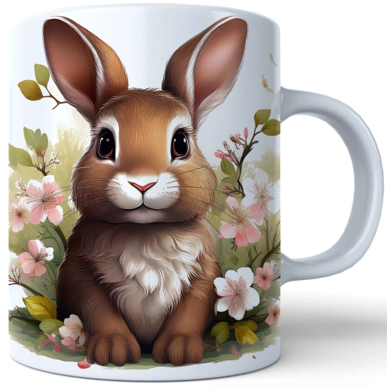 WIOSENNY WIELKANOCNY KUBEK 330ml NA PREZENT KAWĘ HERBATĘ WIOSNA KRÓLIK