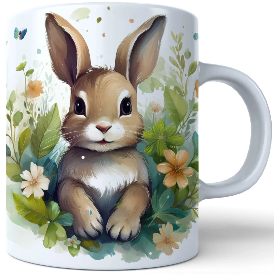 WIOSENNY WIELKANOCNY KUBEK 330ml NA PREZENT KAWĘ HERBATĘ WIOSNA KRÓLIK