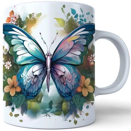 WIOSENNY WIELKANOCNY KUBEK 330ml NA PREZENT KAWĘ HERBATĘ WIOSNA MOTYL