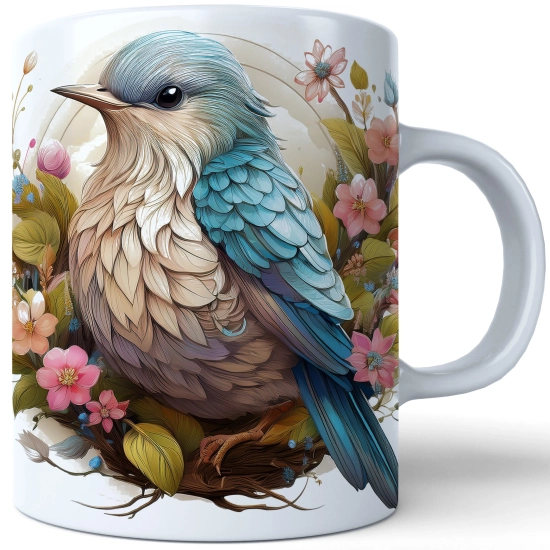 WIOSENNY WIELKANOCNY KUBEK 330ml NA PREZENT KAWĘ HERBATĘ WIOSNA PTAK