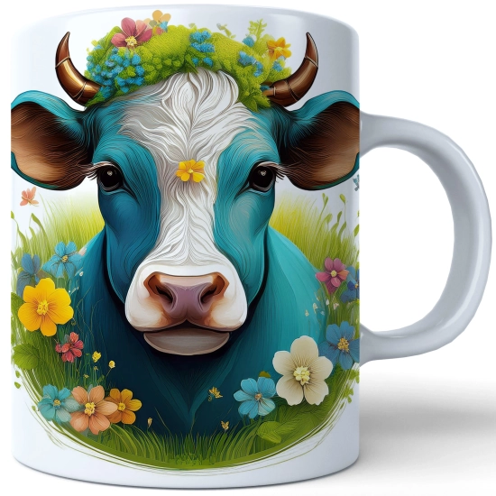 WIOSENNY WIELKANOCNY KUBEK 330ml NA PREZENT KAWĘ HERBATĘ WIOSNA KROWA