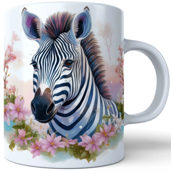 WIOSENNY WIELKANOCNY KUBEK 330ml NA PREZENT KAWĘ HERBATĘ WIOSNA ZEBRA