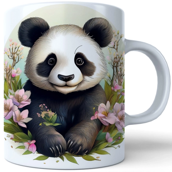 WIOSENNY WIELKANOCNY KUBEK 330ml NA PREZENT KAWĘ HERBATĘ WIOSNA PANDA