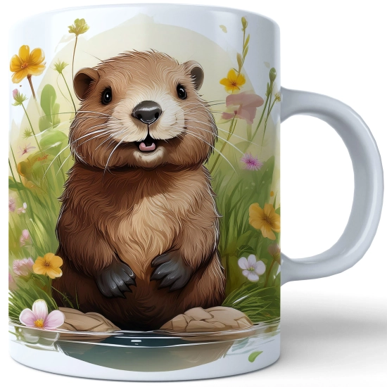 WIOSENNY WIELKANOCNY KUBEK 330ml NA PREZENT KAWĘ HERBATĘ WIOSNA BORSUK