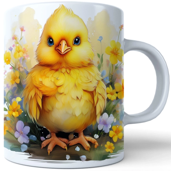 WIOSENNY WIELKANOCNY KUBEK 330ml NA PREZENT KAWĘ HERBATĘ WIOSNA KURCZAK