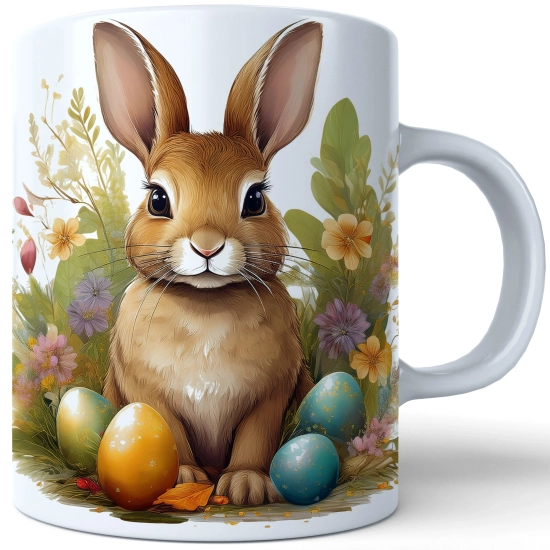 WIOSENNY WIELKANOCNY KUBEK 330ml NA PREZENT KAWĘ HERBATĘ WIOSNA KRÓLIK