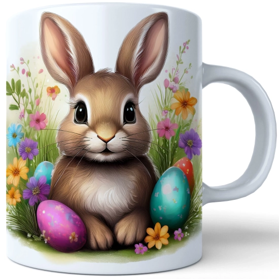 WIOSENNY WIELKANOCNY KUBEK 330ml NA PREZENT KAWĘ HERBATĘ WIOSNA KRÓLIK