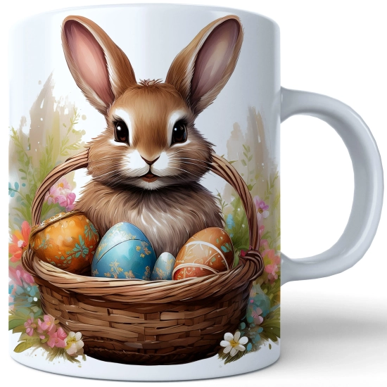 WIOSENNY WIELKANOCNY KUBEK 330ml NA PREZENT KAWĘ HERBATĘ WIOSNA KRÓLIK