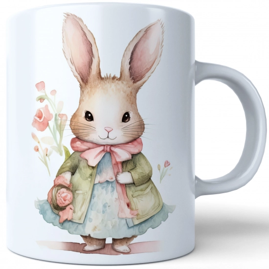 WIELKANOCNY KUBEK 330ml NA PREZENT ZAJĄC ZAJĄCZEK KRÓLIK PISANKA ŚWIĄTECZNY