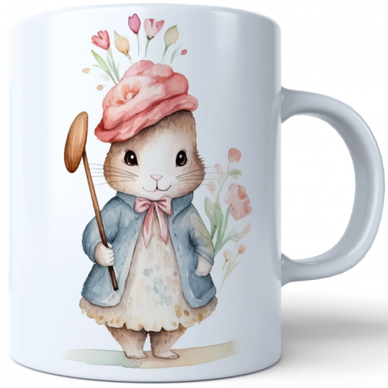 WIELKANOCNY KUBEK 330ml NA PREZENT ZAJĄC ZAJĄCZEK KRÓLIK PISANKA ŚWIĄTECZNY