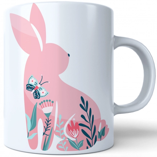 WIELKANOCNY KUBEK 330ml NA PREZENT ZAJĄC ZAJĄCZEK KRÓLIK PISANKA ŚWIĄTECZNY