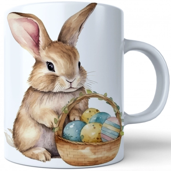 WIELKANOCNY KUBEK 330ml NA PREZENT ZAJĄC ZAJĄCZEK KRÓLIK PISANKA ŚWIĄTECZNY