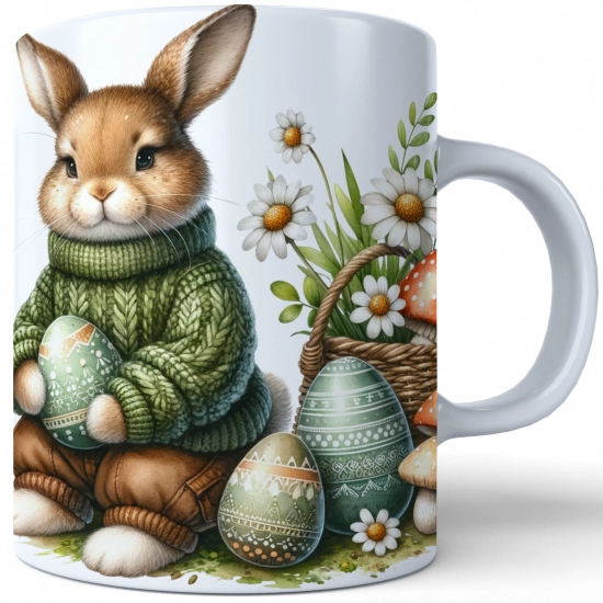 WIELKANOCNY KUBEK 330ml NA PREZENT ZAJĄC ZAJĄCZEK KRÓLIK PISANKA ŚWIĄTECZNY
