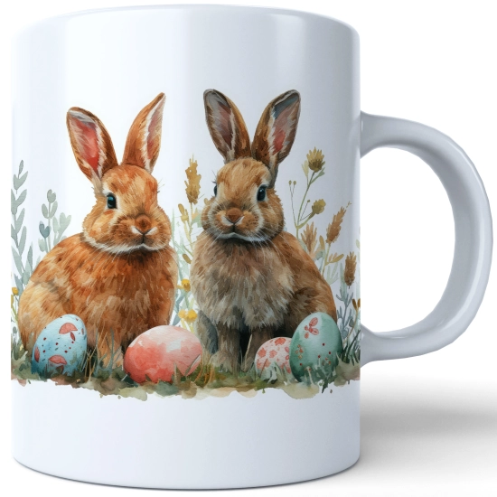 WIELKANOCNY KUBEK 330ml NA PREZENT ZAJĄC ZAJĄCZEK KRÓLIK PISANKA ŚWIĄTECZNY