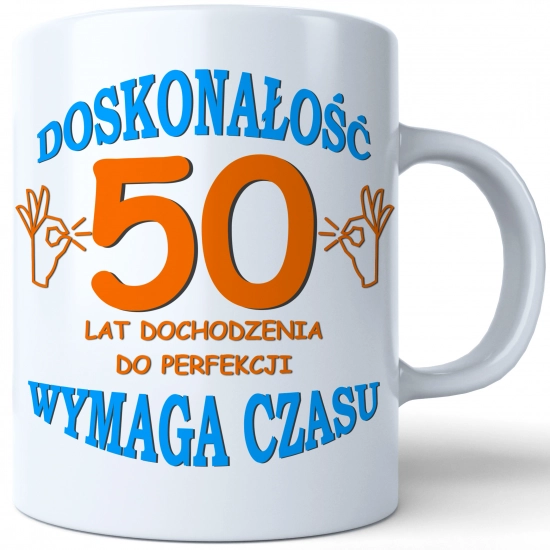 SUPER KUBEK NA PREZENT URODZINY 50 PIĘĆDZIESIĄTKĘ