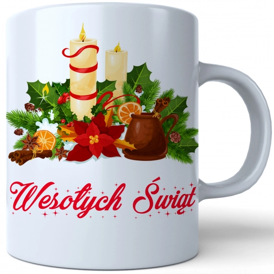 ŚWIĄTECZNY KUBEK 330ml PREZENT ŚWIĘTA POD CHOINKĘ